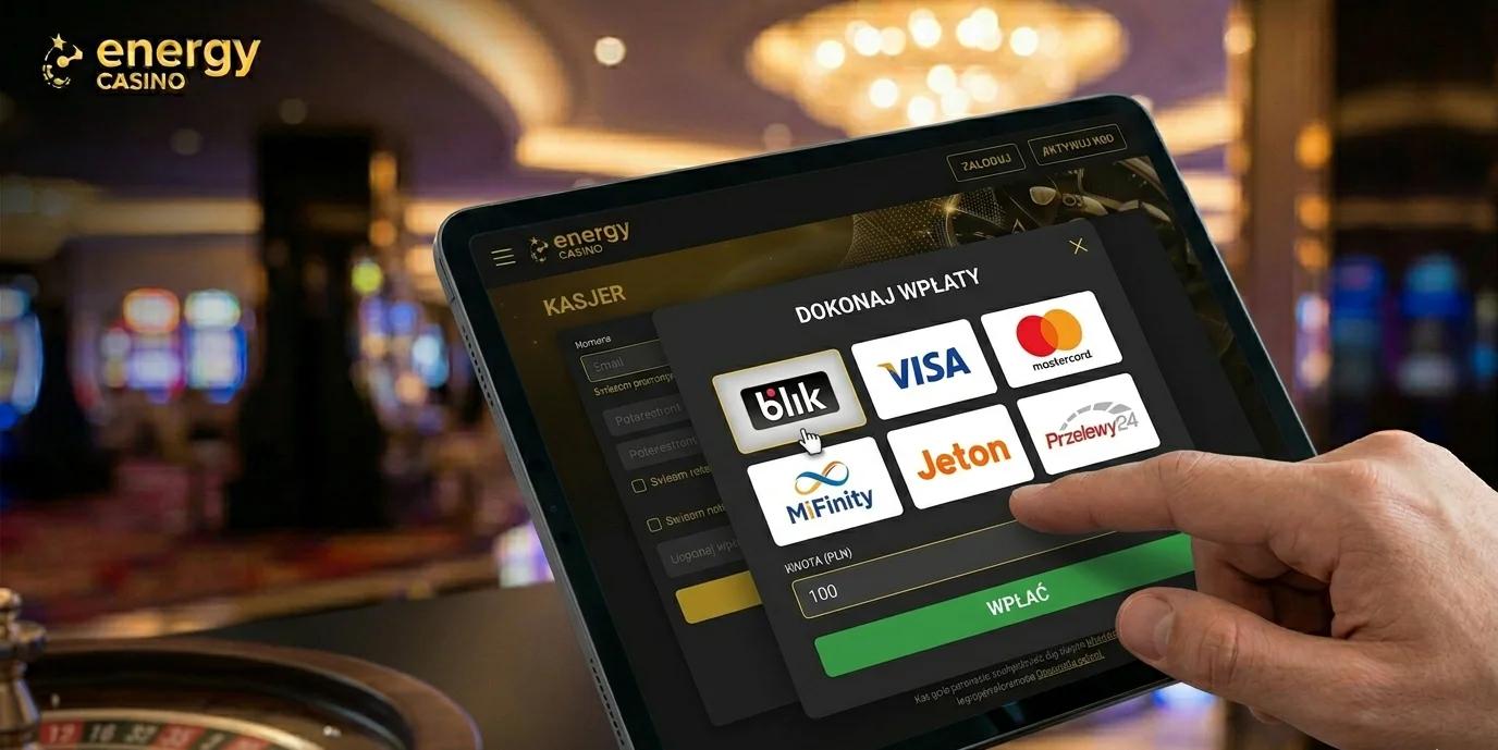 Energy Casino kasjer - BLIK, Visa, Mastercard - dostępne metody płatności