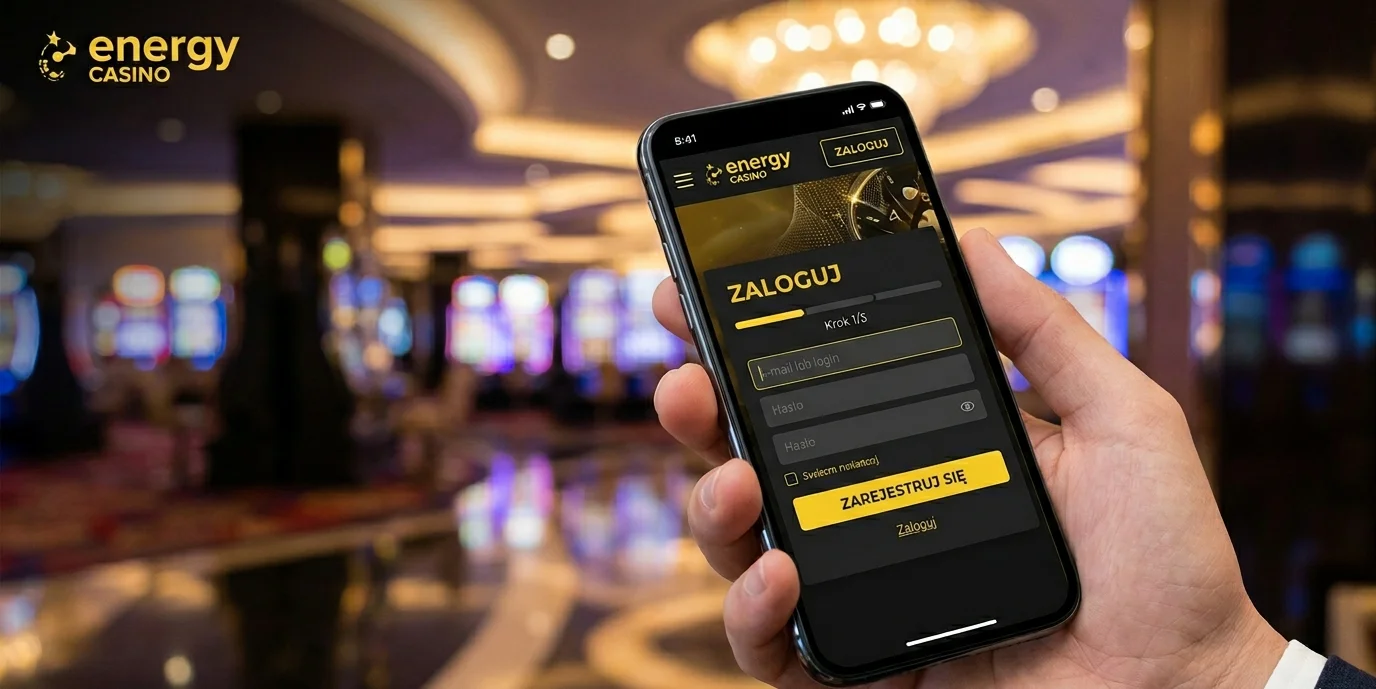 Energy Casino logowanie - formularz na telefonie