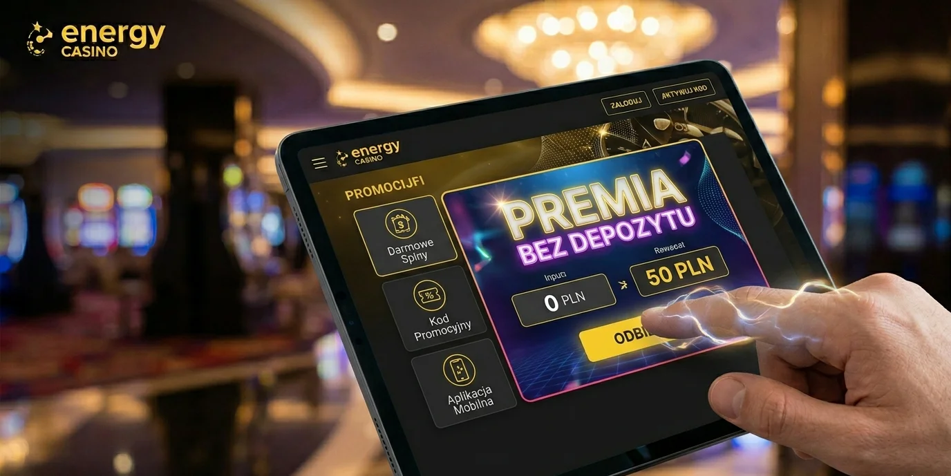 Energy Casino bonus bez depozytu na tablecie - 50 PLN za rejestrację