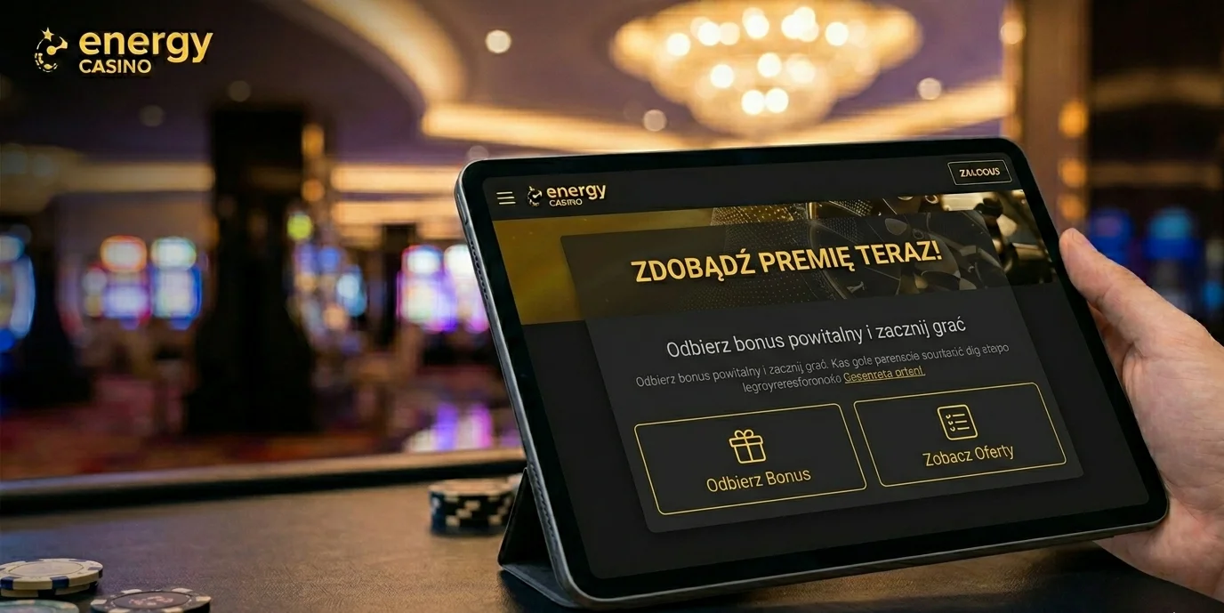 Energy Casino bonus za rejestrację - aktywacja na tablecie